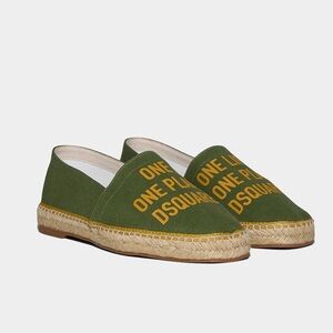 DSQUARED2 One Life Organic Cotton Espadrilles Green Yellow Men’s 44 / 10.5